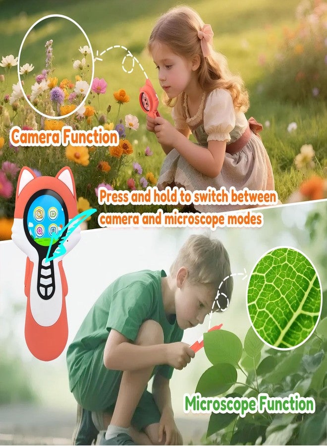 Charmline 2 in 1 Digital Microscope for Kids with Endoscope, Learning Toy for Children, Ideal Gift for Kid, Christmas Stocking Stuffers for Kids, Dual-Lens, Fox - Image 2